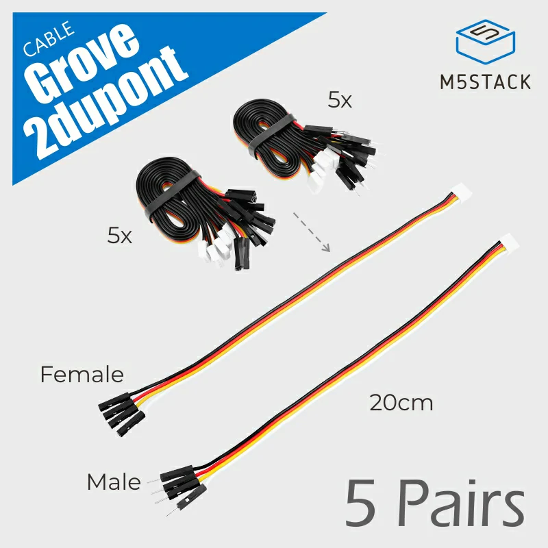 5X Cable adaptateur Grove vers Jumper femelle - Boutique Semageek