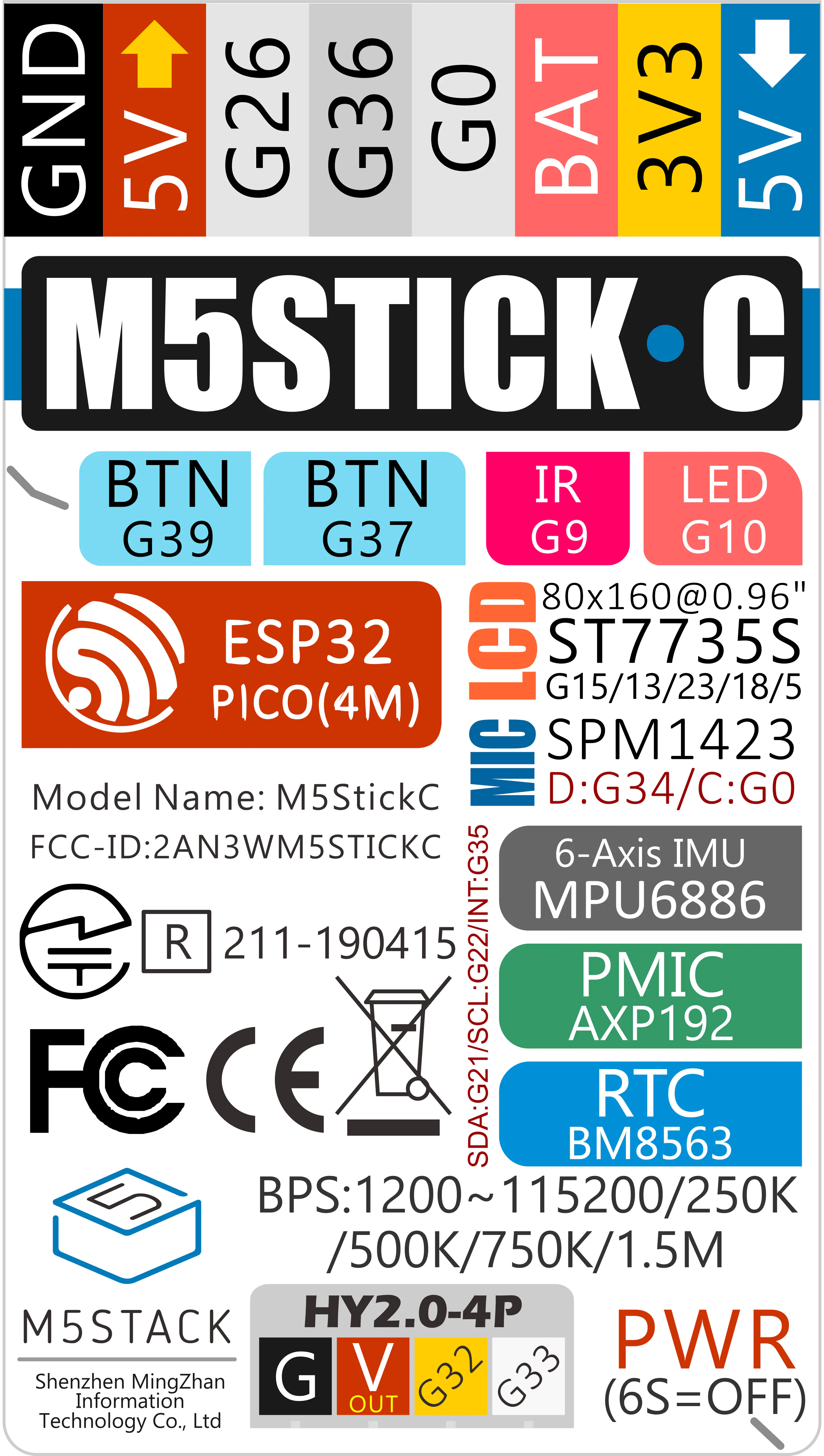 .com: M5StickC Plus ESP32-PICO Mini IoT Development Kit : Electronics